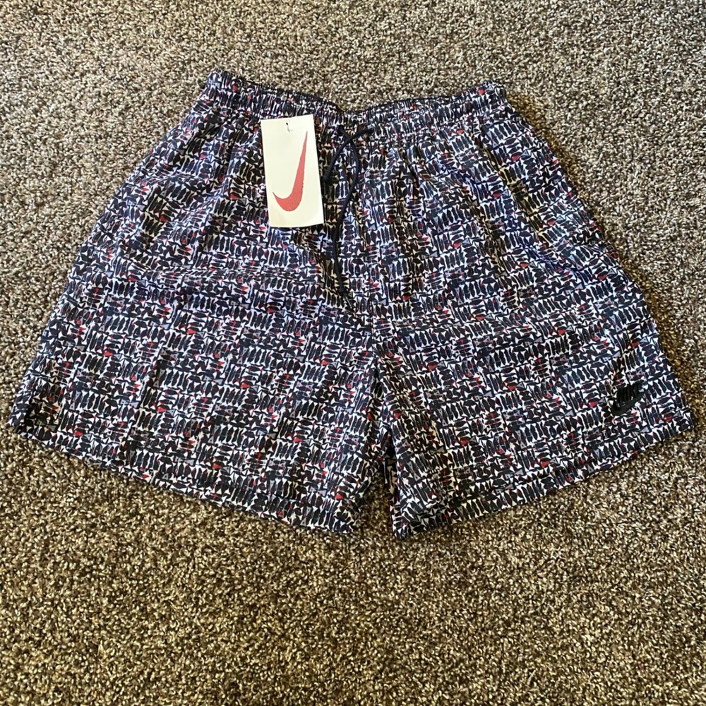 Vintage Nike Women's‎ Running Shorts Abstract Print Elastic Waist Activewear S